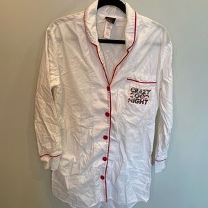 BedHead Pajamas Neiman Marcus Crazy Good Night Night Shirt Small white red